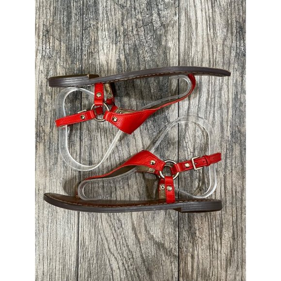 SAM EDELMAN GRETA Ankle Strap Leather Sandals Orange size 6.5M - Picture 6 of 12